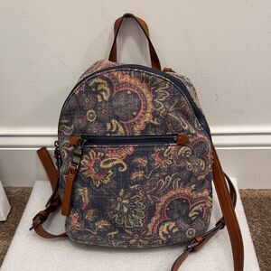 Splendid Floral Patterned Canvas mini backpack